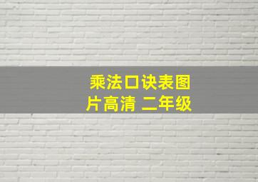 乘法口诀表图片高清 二年级